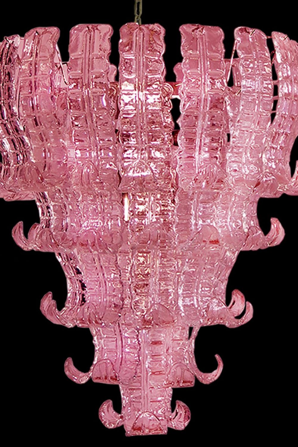 Murano pink glass Felci chandelier