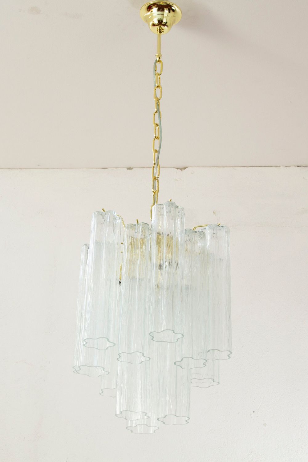 Tronchi Italy clear Murano Glass Chandelier