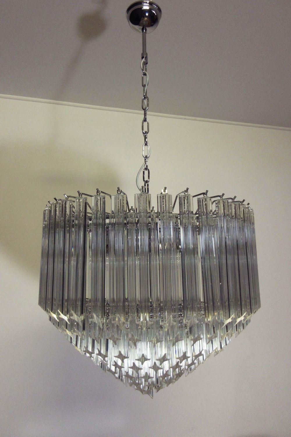 Contemporary Murano Quadriedri Prism Chandelier