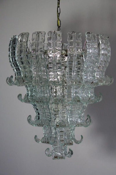 1970s Felci-Style Murano Glass Tiered Chandelier