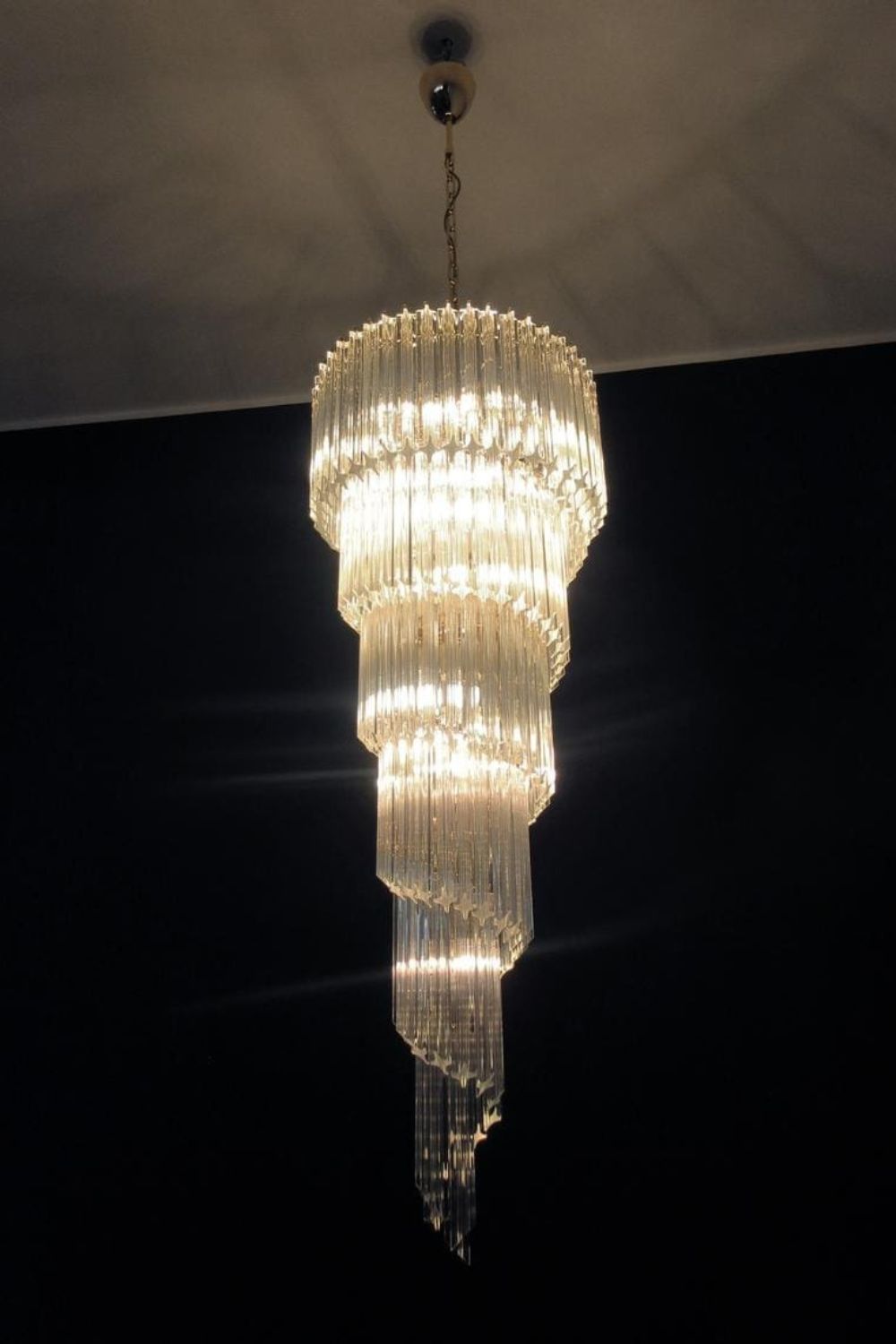 Venini Murano Spiral Crystal Chandelier