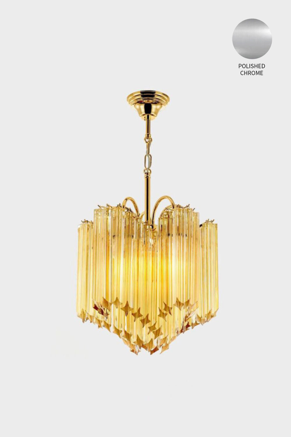 1990s Quadriedri Crystal Murano Chandelier