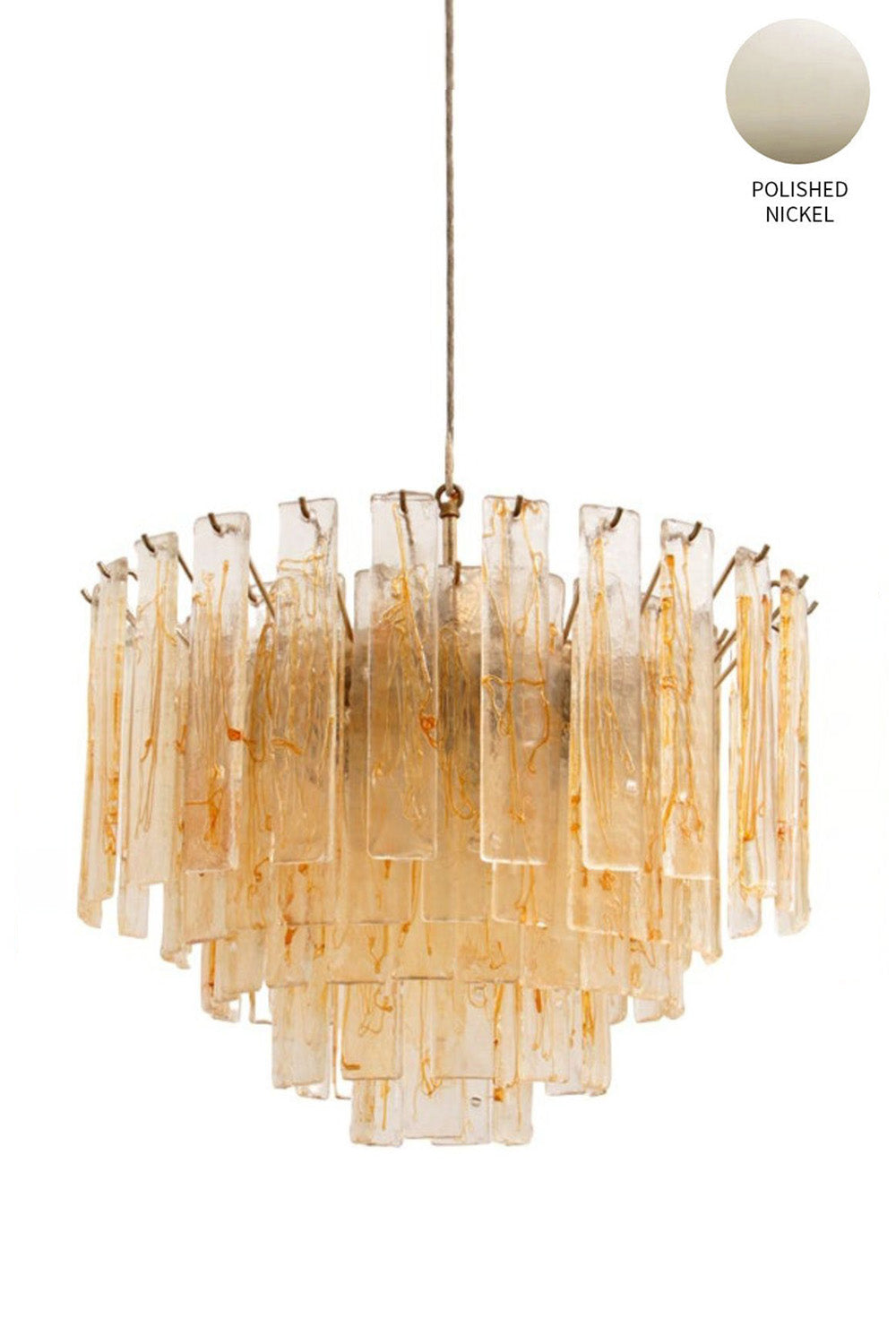 Amber Murano Glass Tiered Chandelier