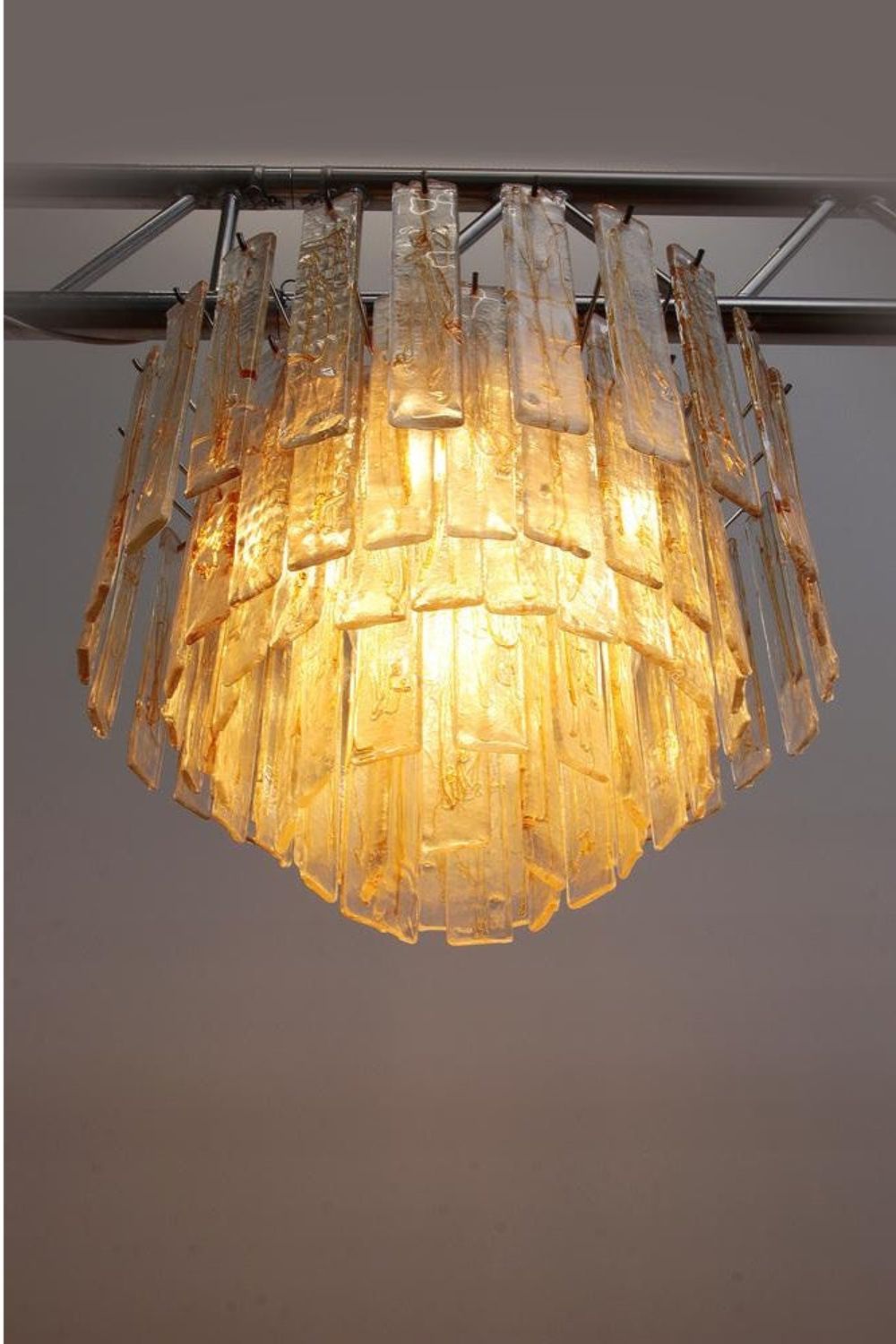 Amber Murano Glass Tiered Chandelier