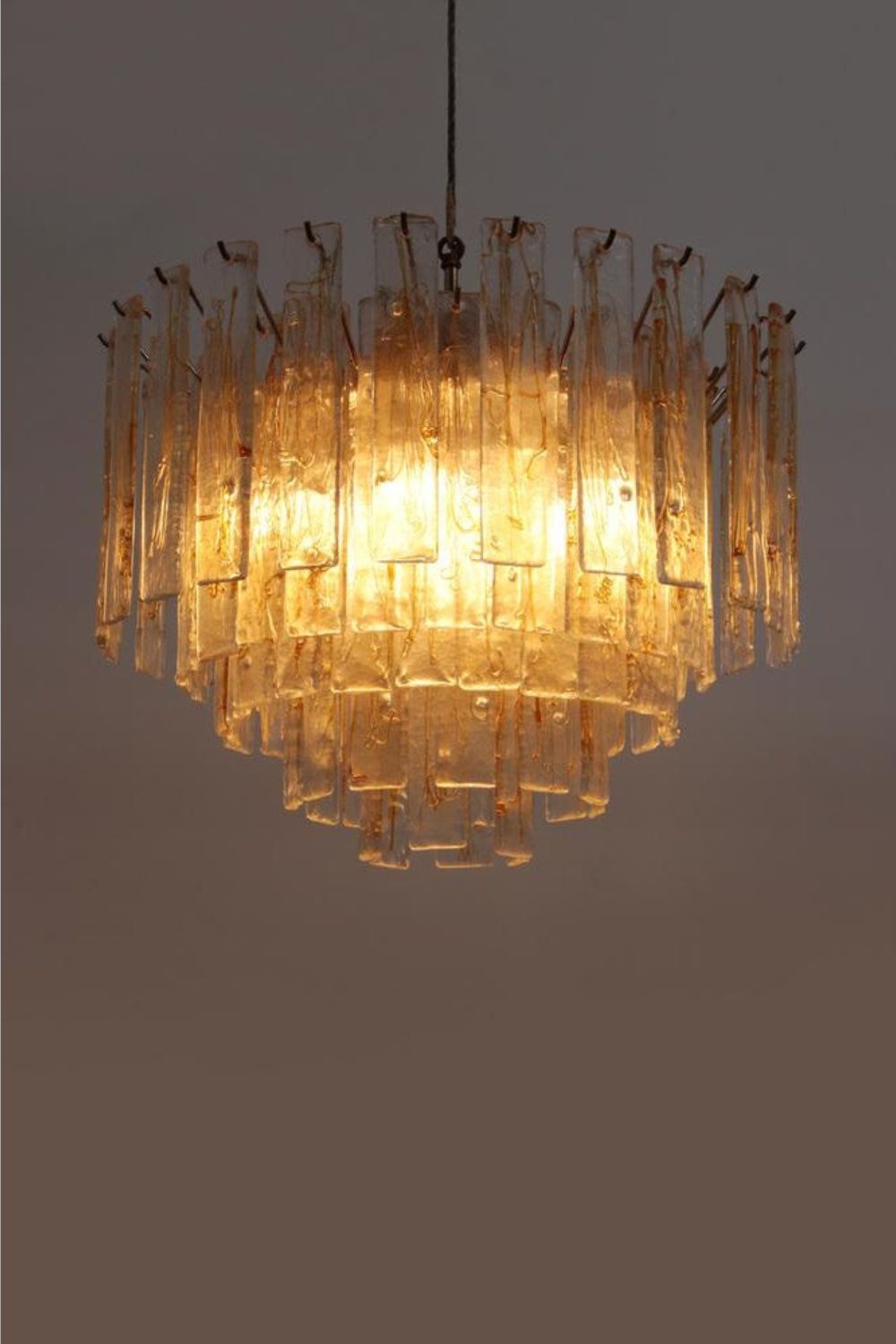 Amber Murano Glass Tiered Chandelier