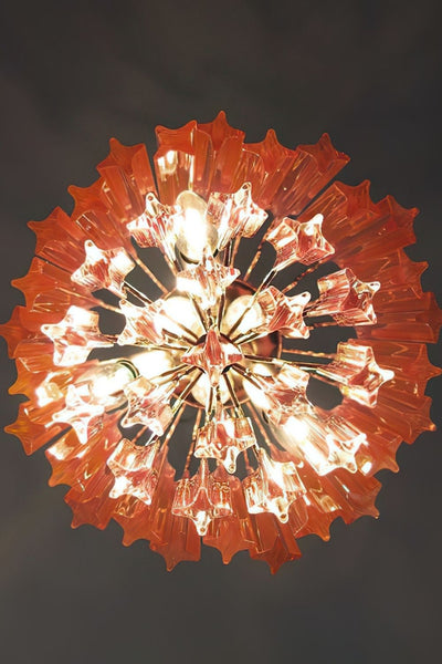 Murano Pink Quadriedri Glass Chandelier