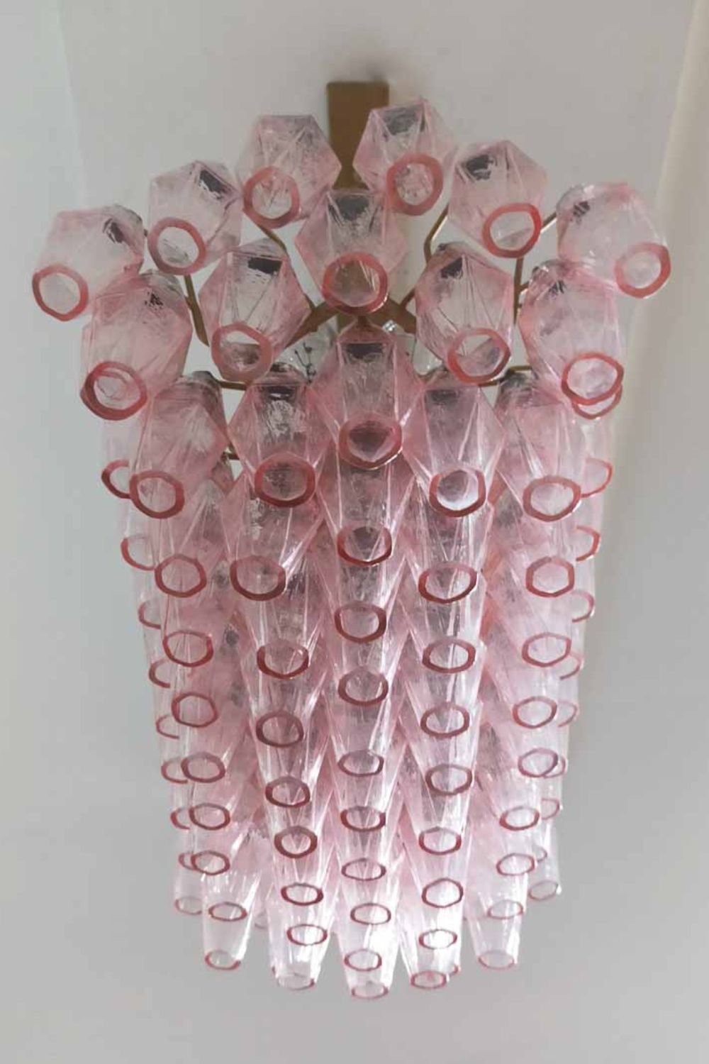 Murano Poliedri Pink Glass Chandelier