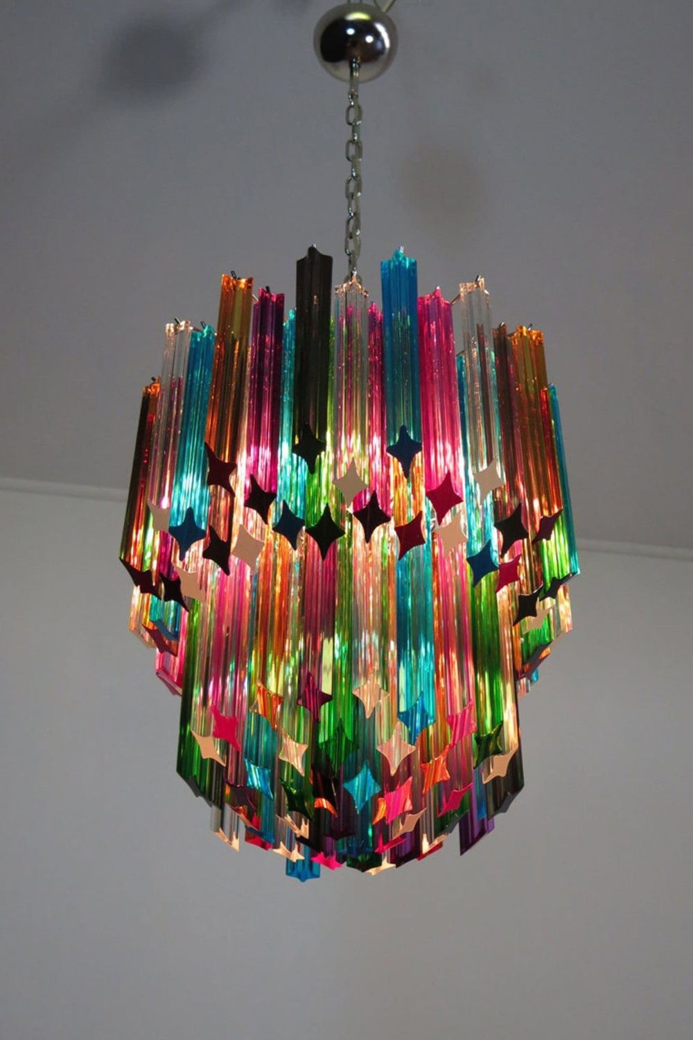 Quadridri Multicolor Prism Chandelier