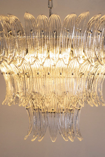 Italian Murano Glass Palm Leaf Chandelier