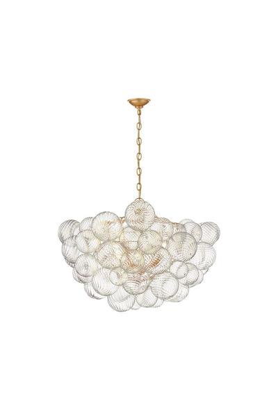 Modern Gold and Clear Glass Sphere Chandelier