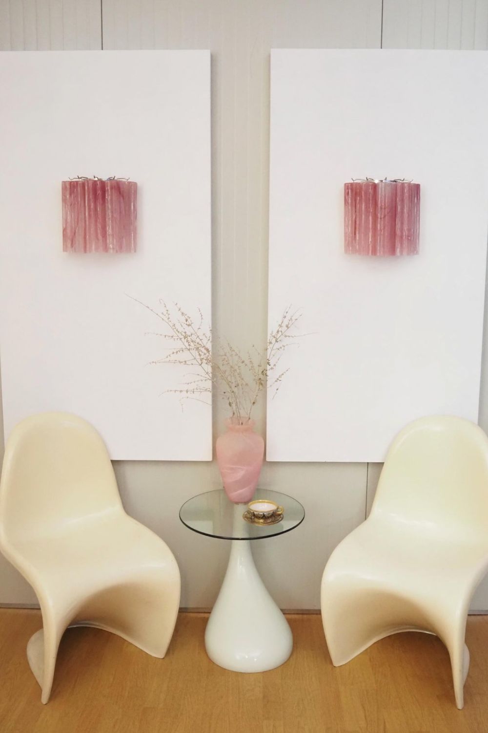 Pink Murano Glass Tube Wall lamp