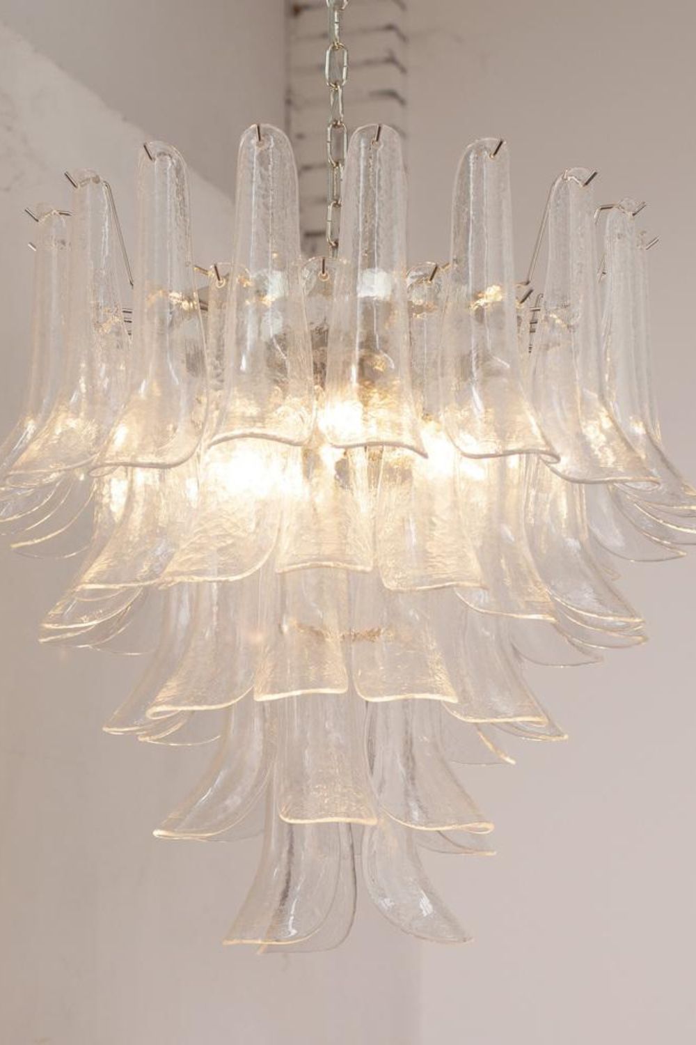 Murano glass petal chandelier