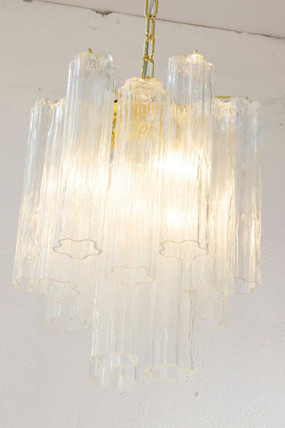 Tronchi Italy clear Murano Glass Chandelier