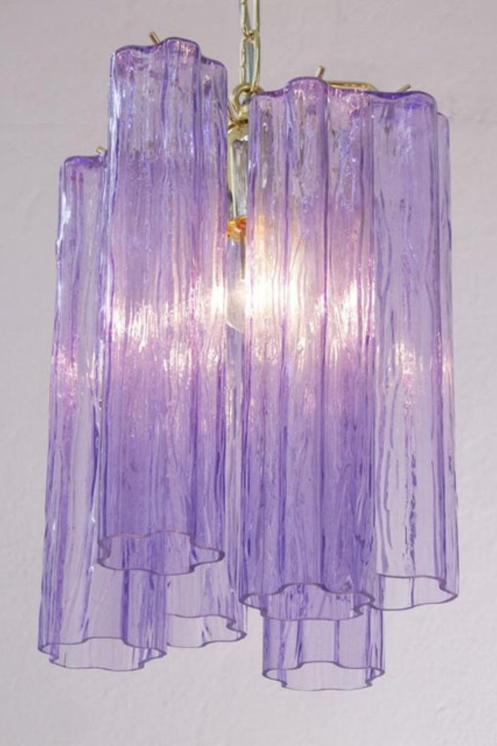 Italian Murano Style Purple Tronchi Chandelier