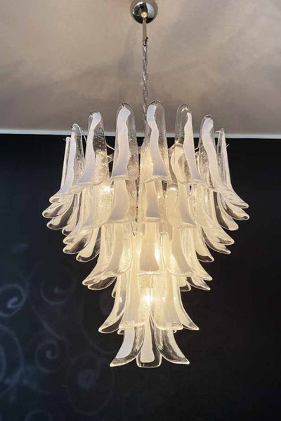 Clear Murano Glass Petal Chandelier