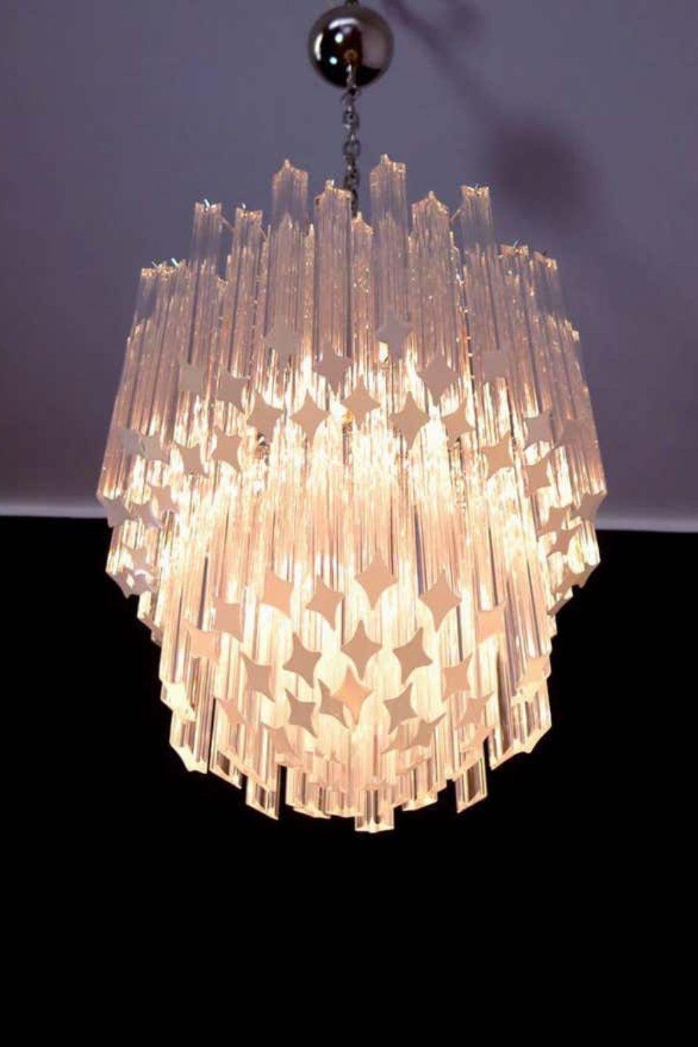 Venini Style Murano Quadriedri Chandelier