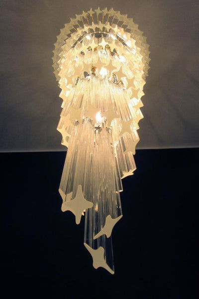 Venini Murano Spiral Crystal Chandelier