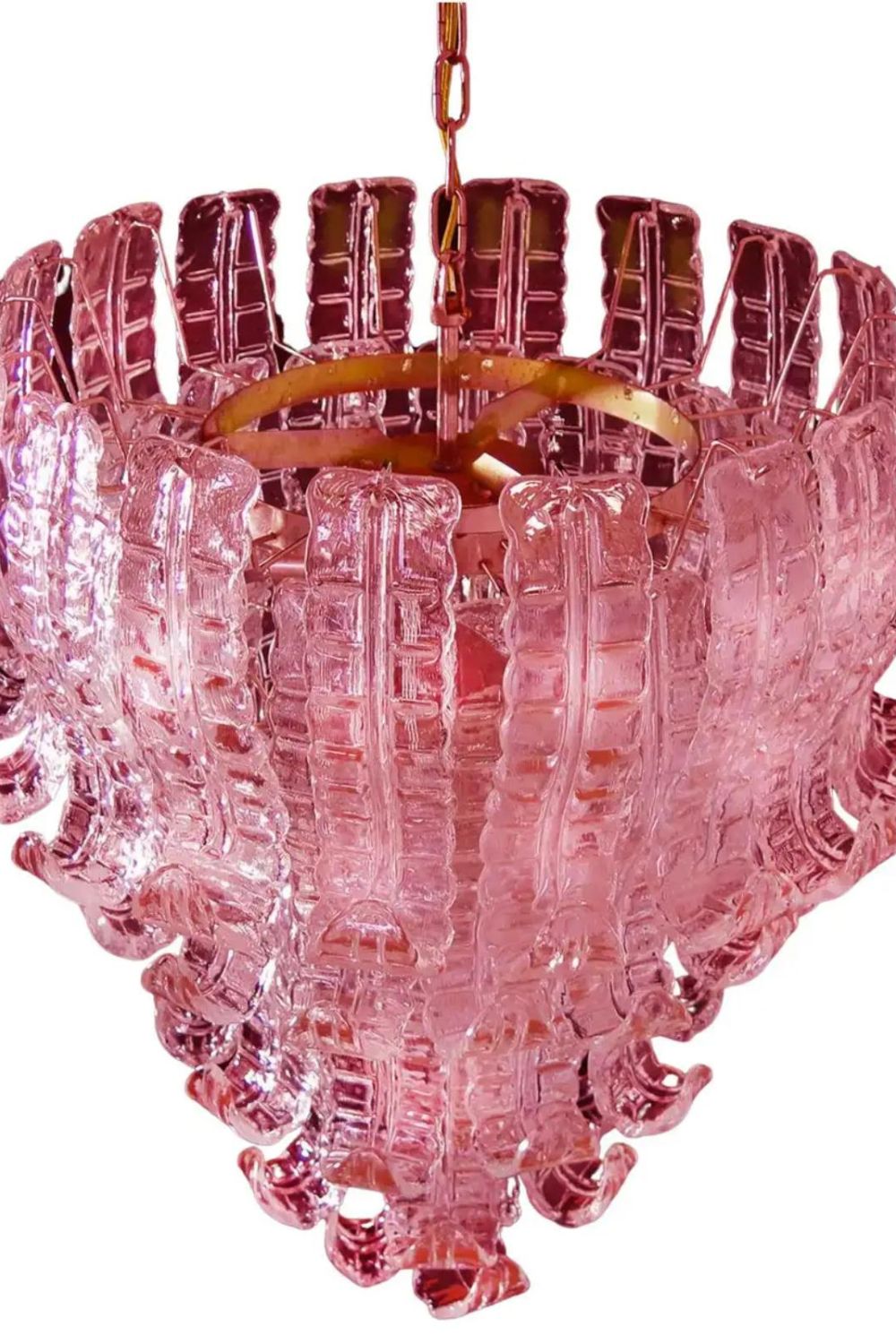 Murano pink glass Felci chandelier