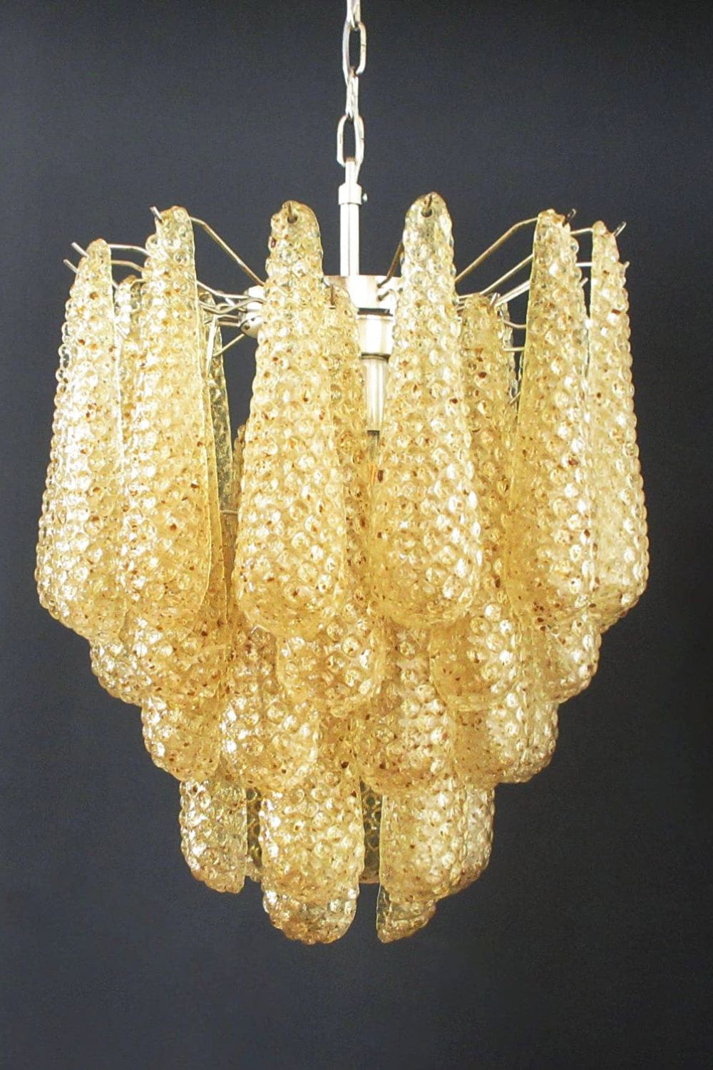 Murano Handcrafted Golden Glass Chandelier