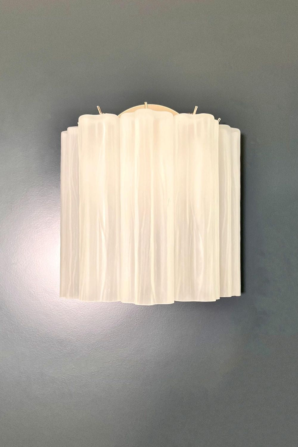 Frosted white Murano glass tube wall Lamp