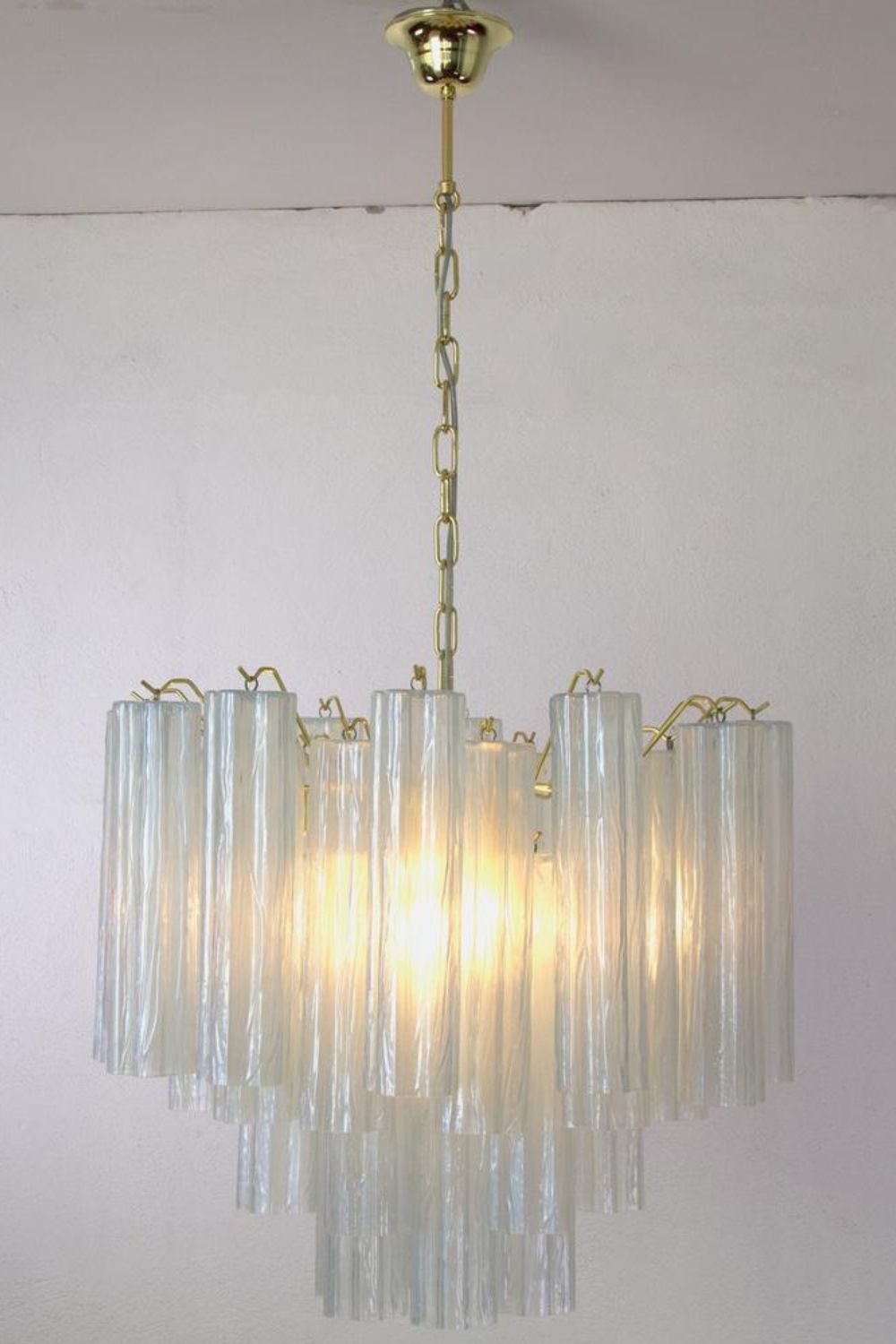 1990s Vintage Italian Opaline Glass Pendant Light