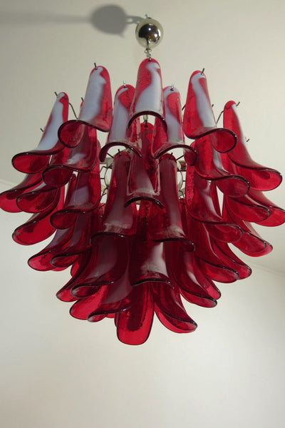 Red Murano Glass Petal Chandelier