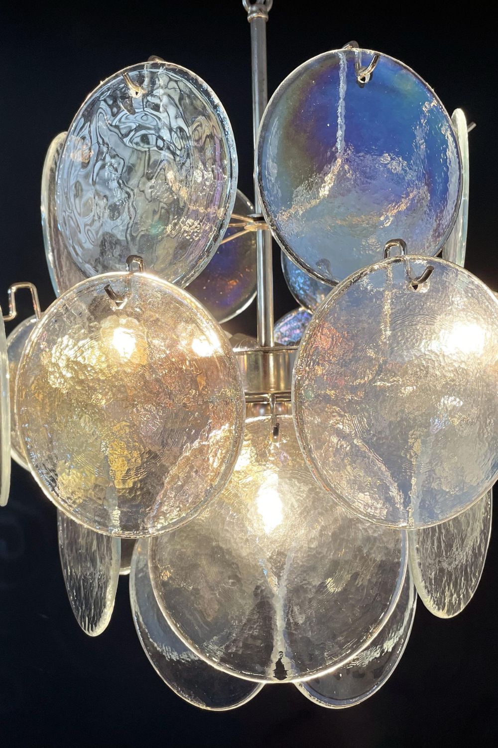 Iridescent Mid-Century Modern Murano Chandelier