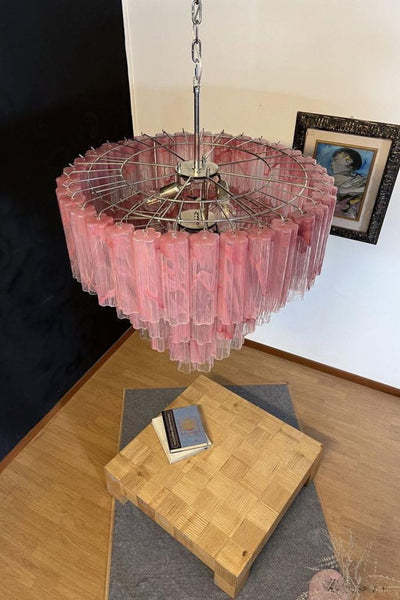 murano red cloud glass multi-layer chandelier, 1990