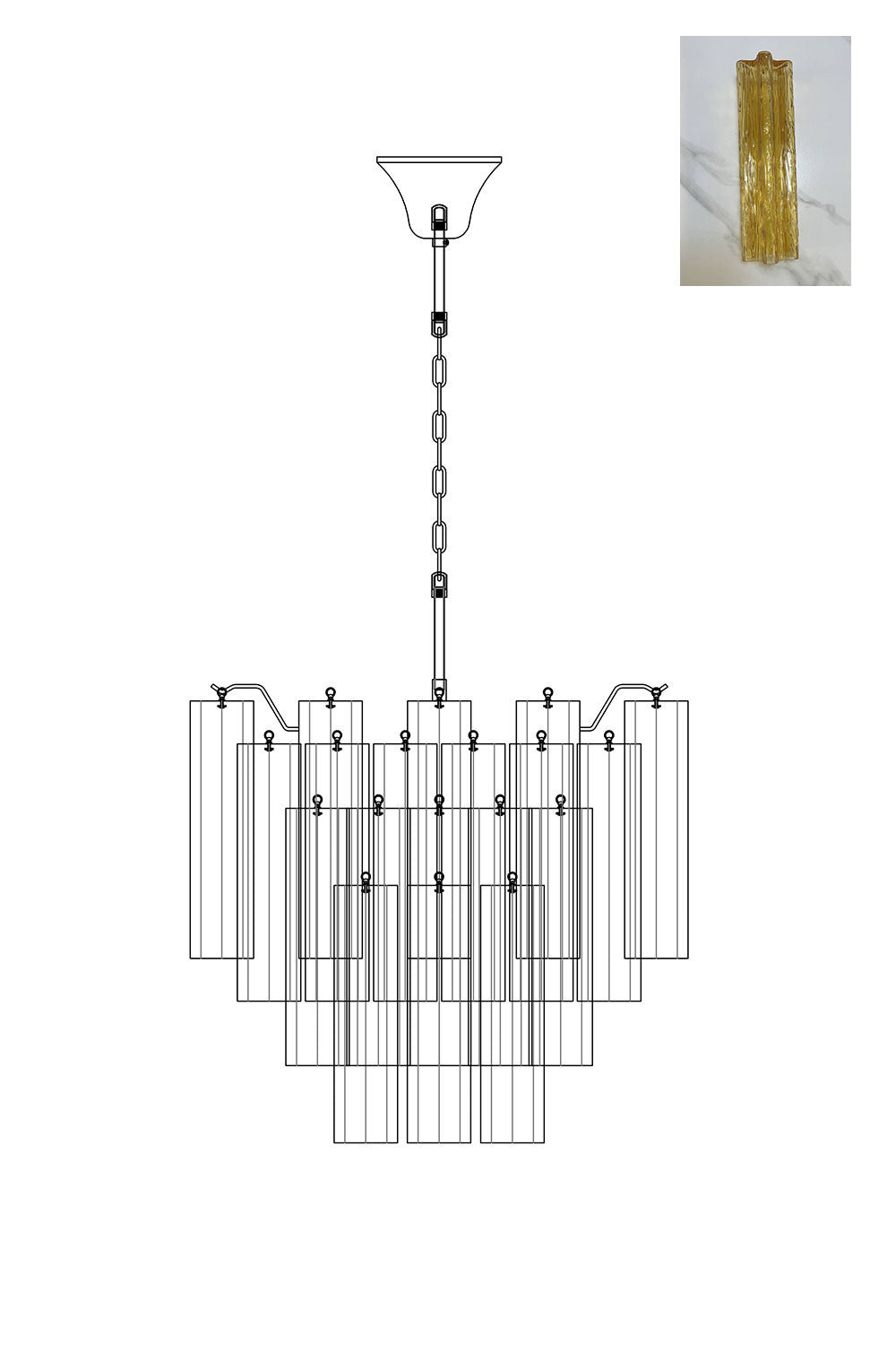 Murano Glass Tronchi Chandelier