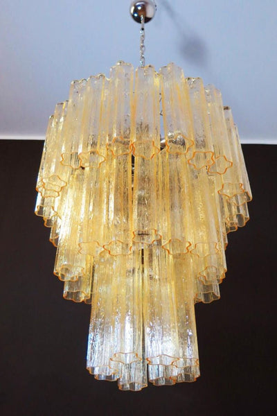 Three-Tier Yellow  Glass Murano Chandelier