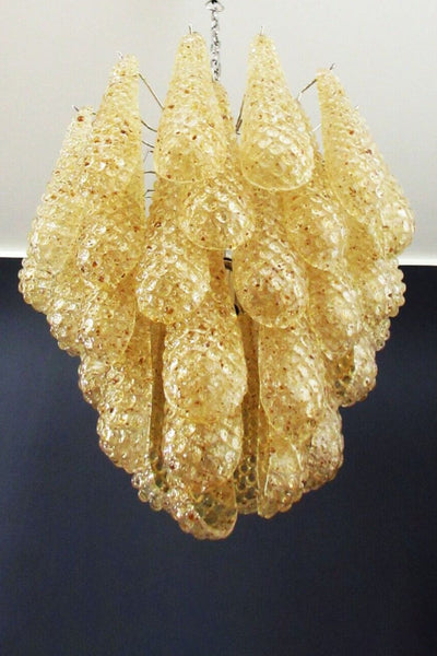 Murano Handcrafted Golden Glass Chandelier