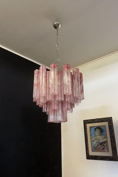 Pink Murano Glass Tree Branch Chandelier