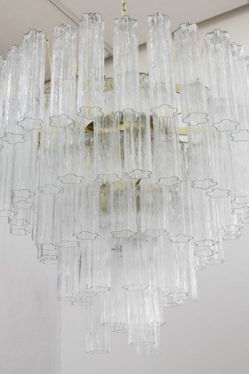 1990s Tronchi Murano Glass Cascade Chandelier