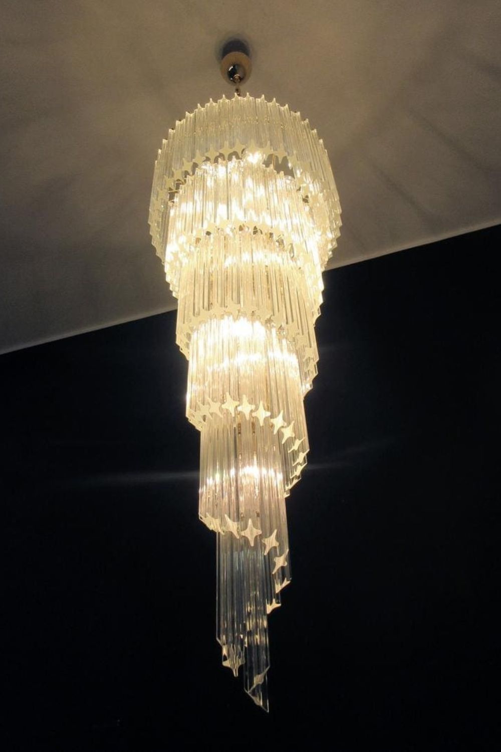 Venini Murano Spiral Crystal Chandelier