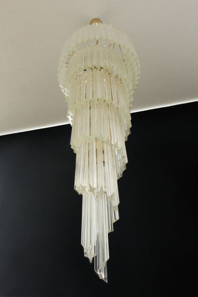 Murano Style Spiral Glass Chandelier