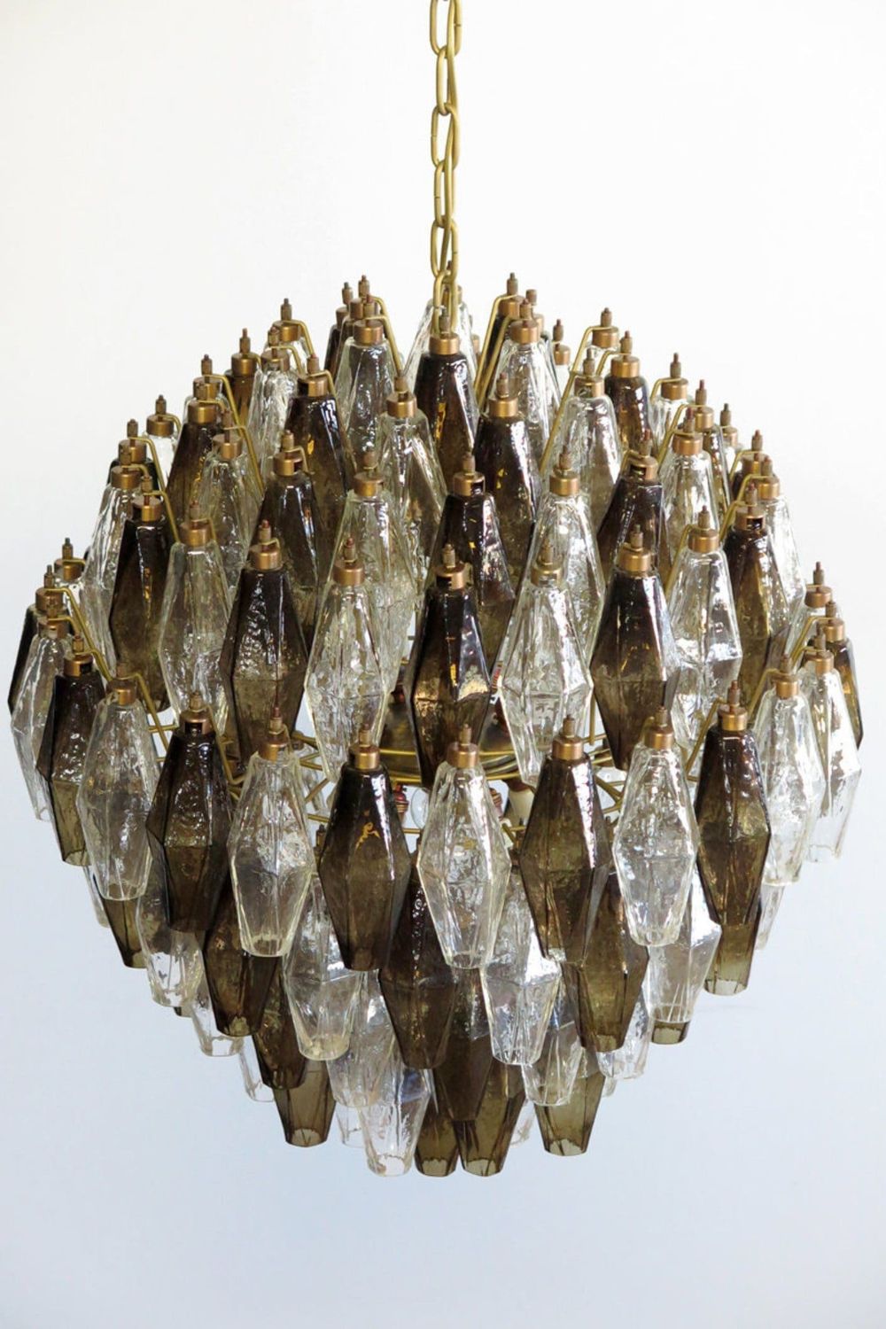 Murano Poliedri Smoked Globe Chandelier