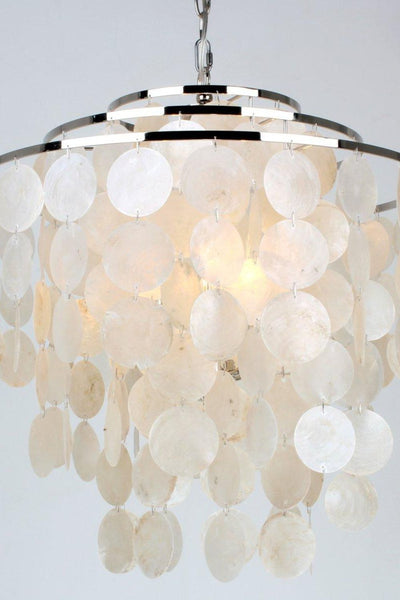 Modern Tiered Capiz Shell Chandelier