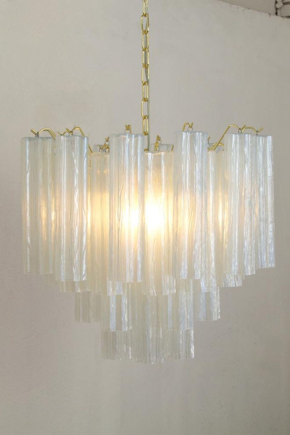 1990s Vintage Italian Opaline Glass Pendant Light