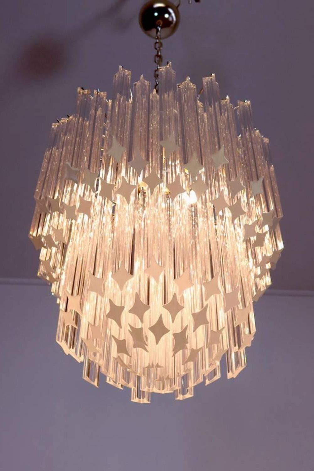 Venini Style Murano Quadriedri Chandelier