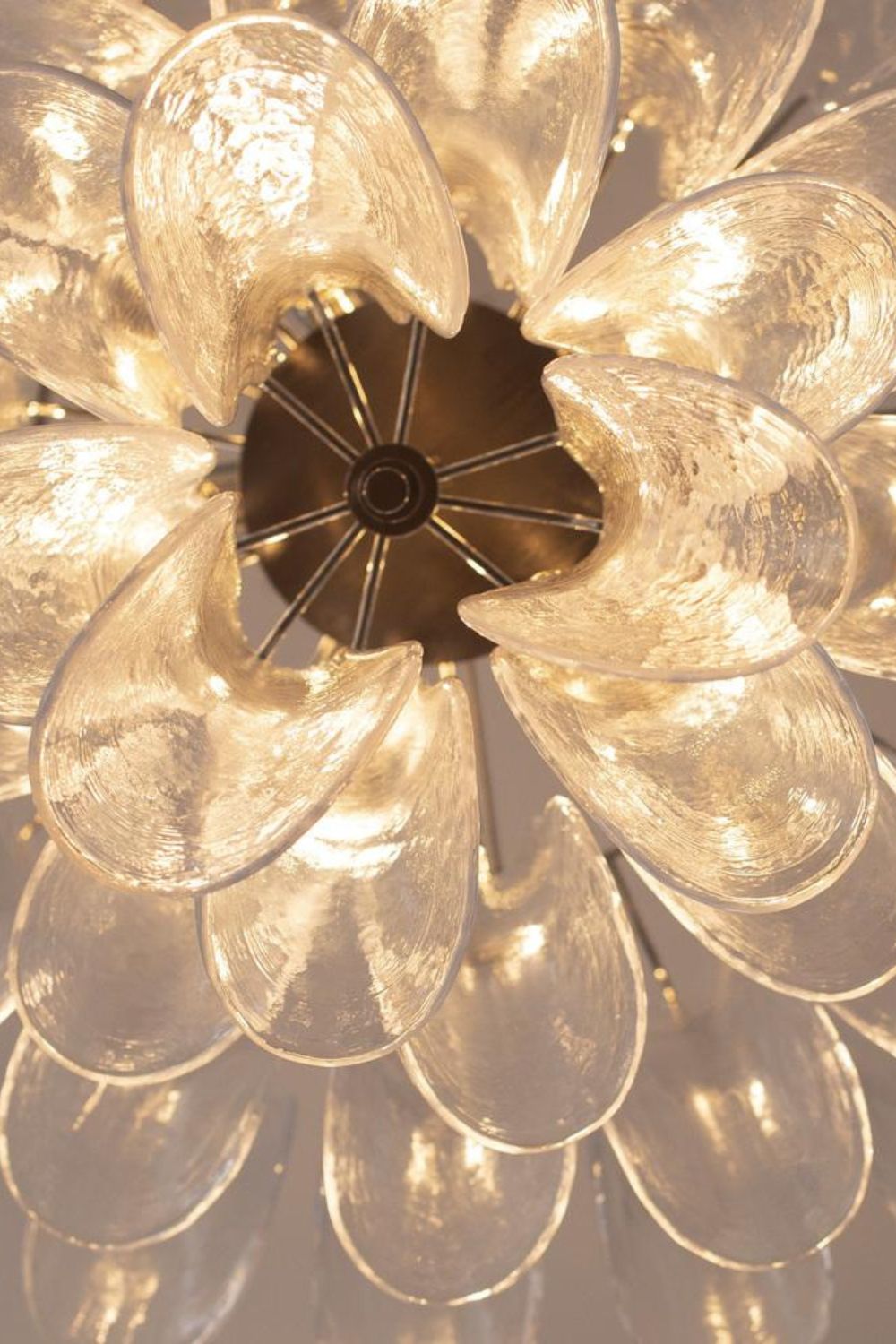 Murano glass petal chandelier