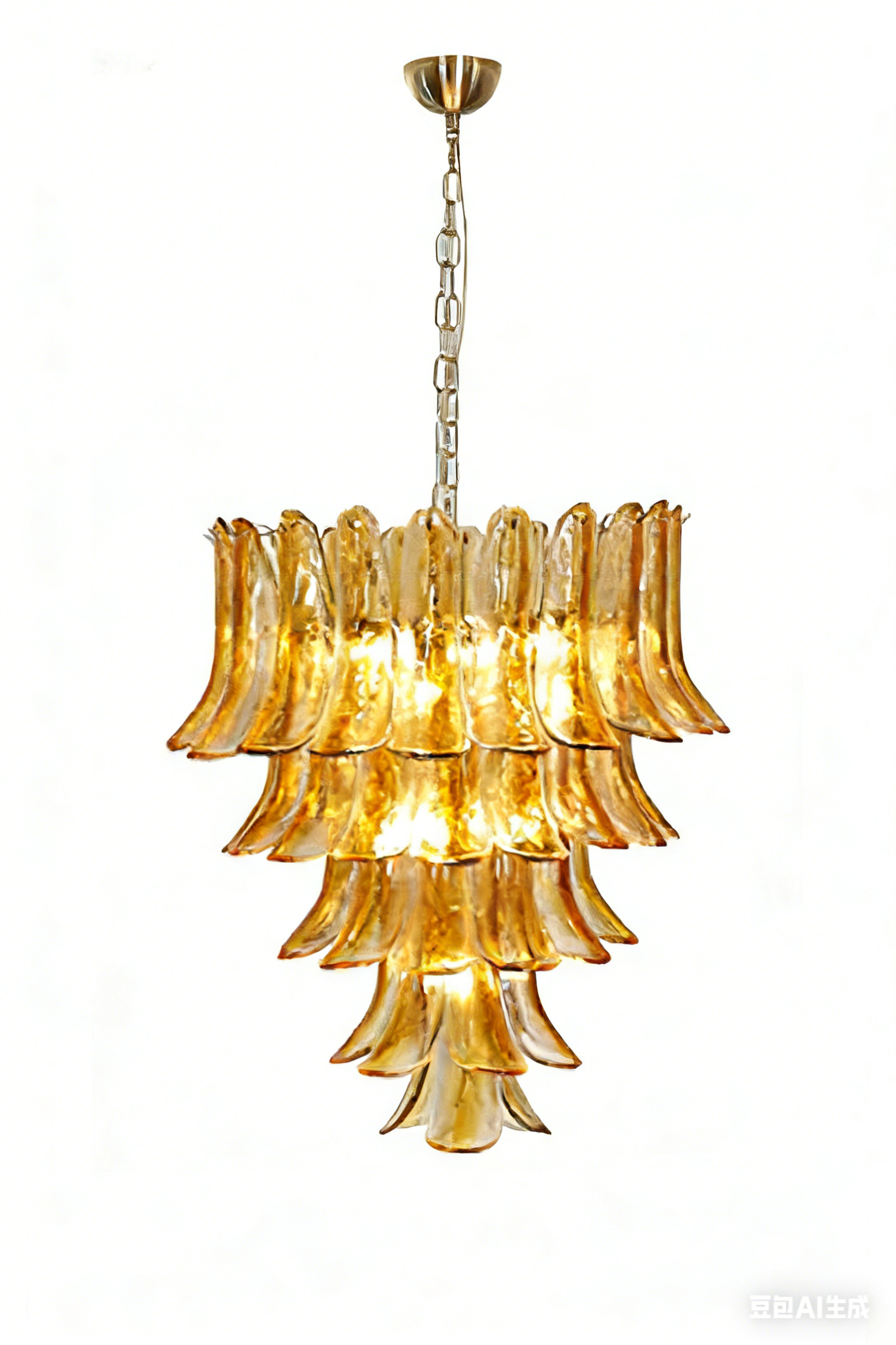 Tiered Amber Lily Chandelier