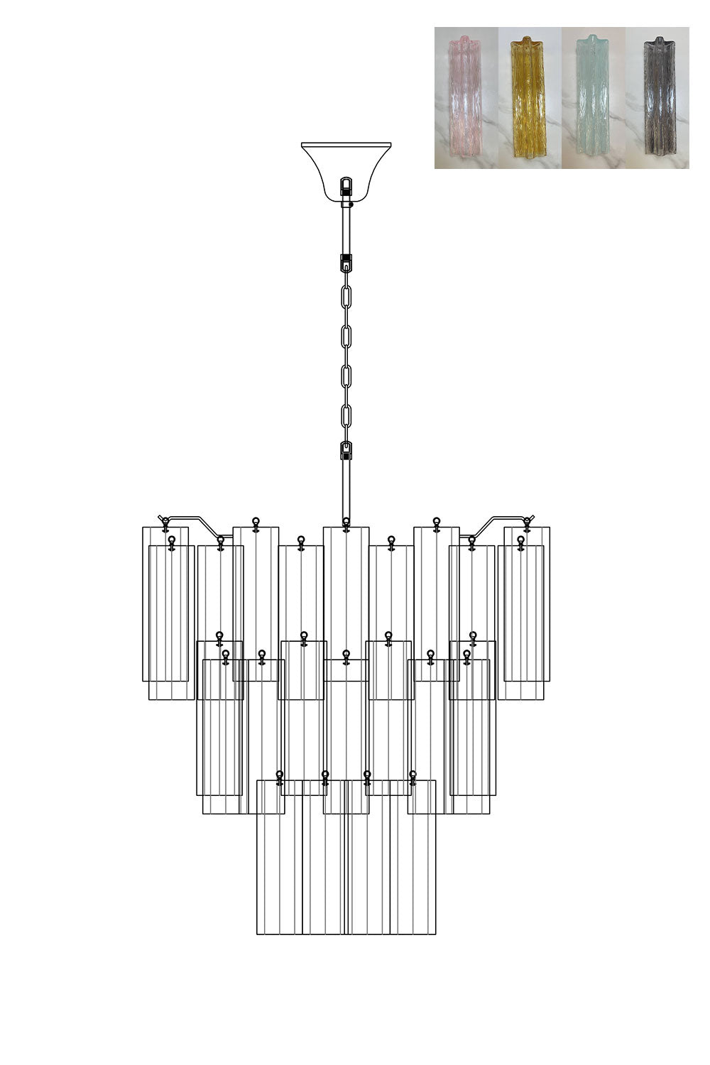 Murano Glass Tronchi Chandelier