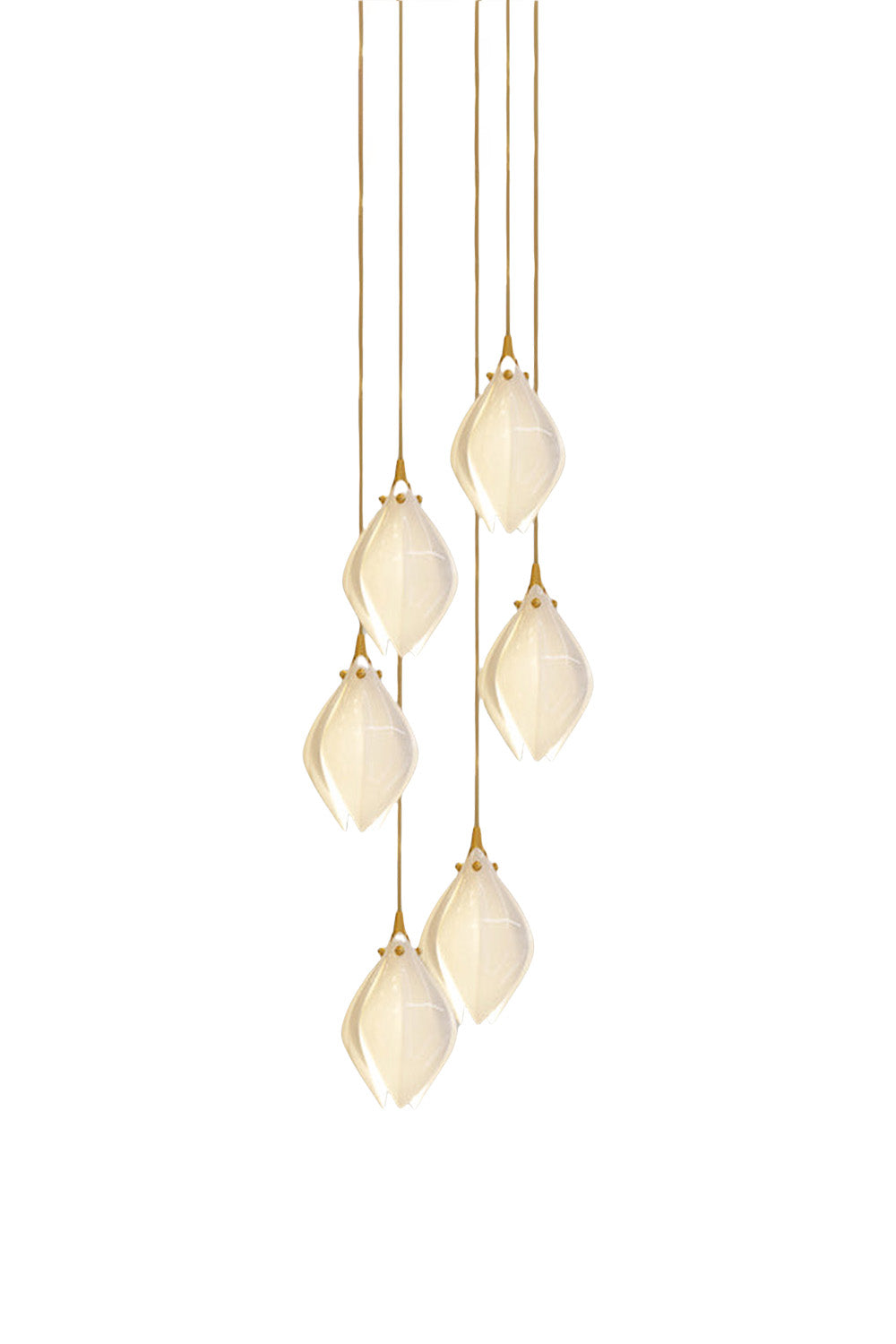 Gold Stem Ceramic Flower Chandelier