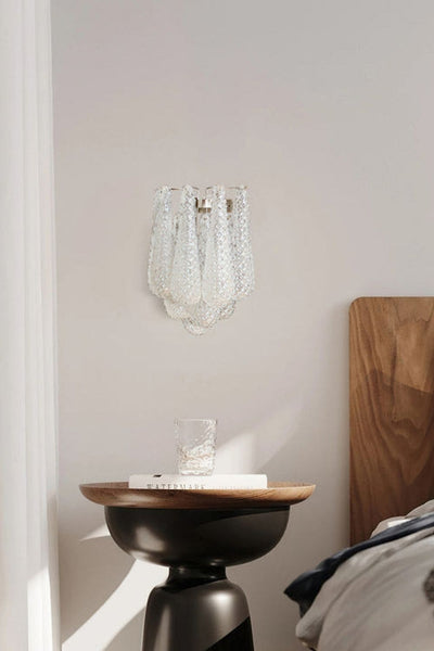 White Murano Glass Petal Wall Lamp