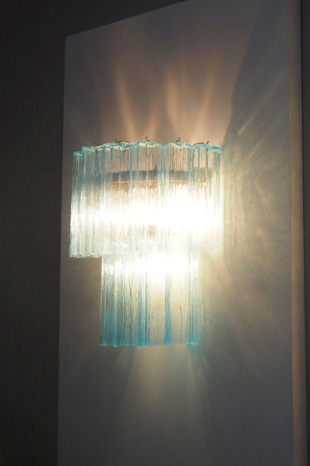 Murano Blue Glass Wall Lamp– Tube Design