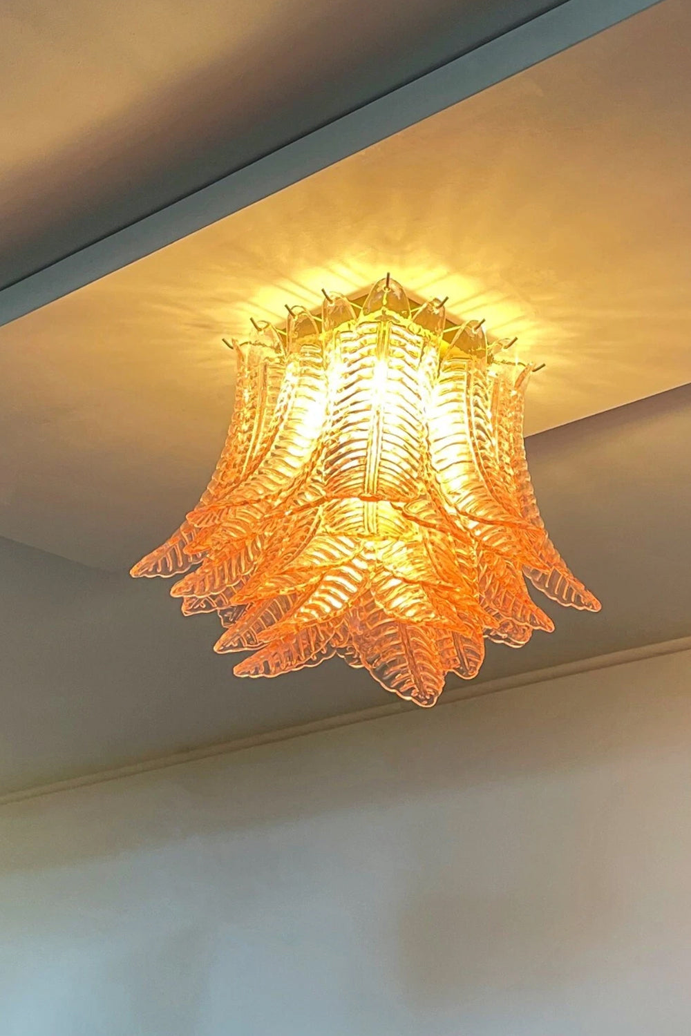 Pink Murano Felci Glass Ceiling Light