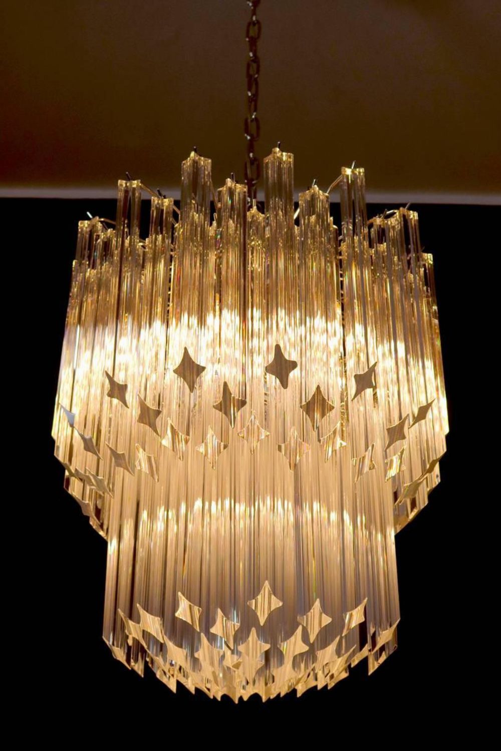 Venini Style Murano Quadriedri Chandelier