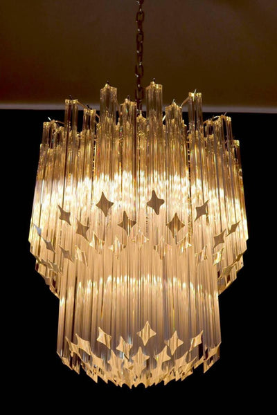 Venini Style Murano Quadriedri Chandelier