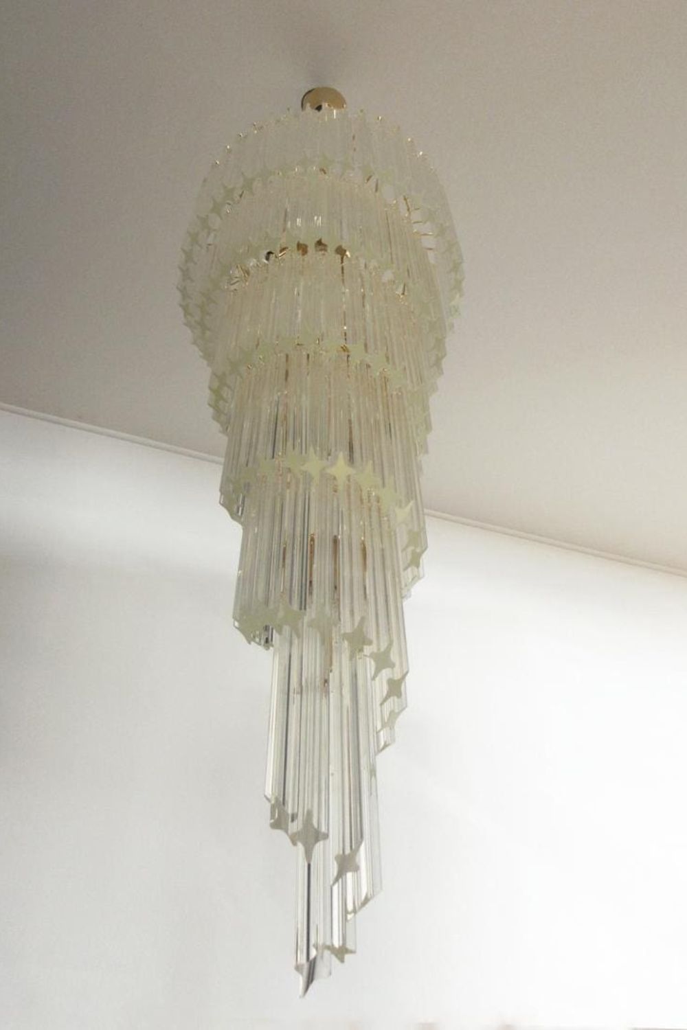 Venini Murano Spiral Crystal Chandelier