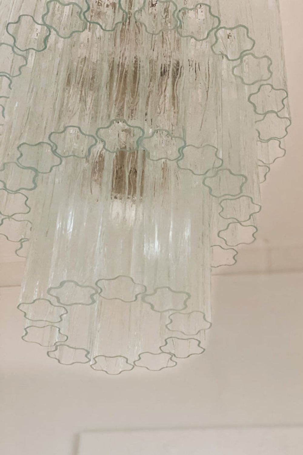 52-Tube Clear Murano Glass Chandelier